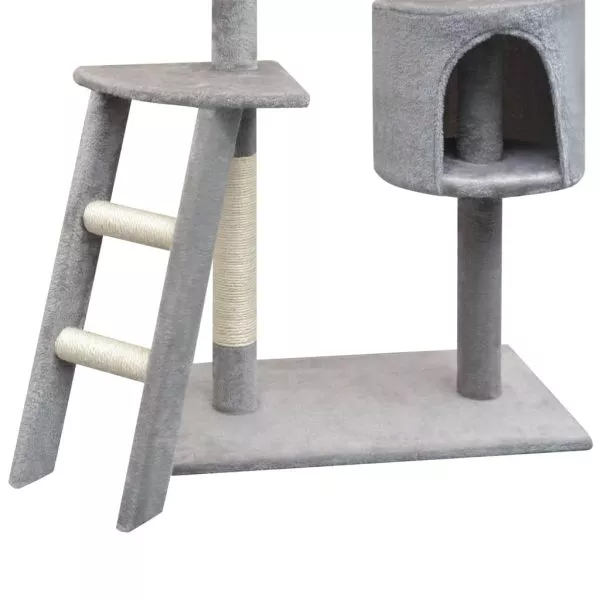 Cat Tree with Sisal Scratching Posts 125 cm Grey - Image 15