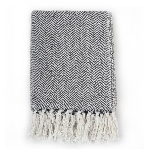 Throw Cotton Herringbone 125x150 cm Grey - Image 32