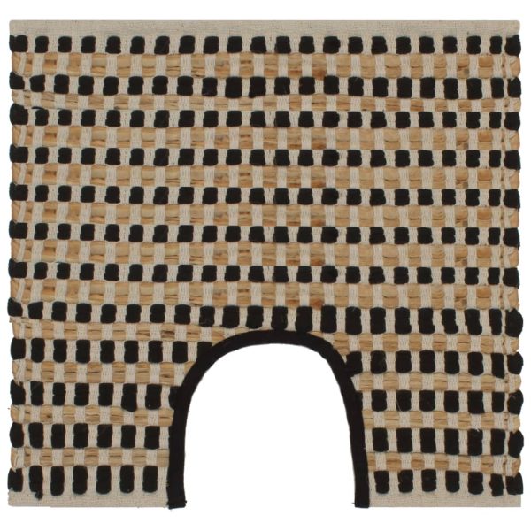Hand-Woven Jute Bathroom Mat Set Fabric Natural and White - Image 8