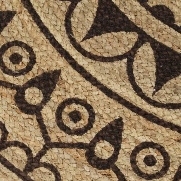 Handmade Rug Jute with Print Polka Dot 90 cm - Image 84