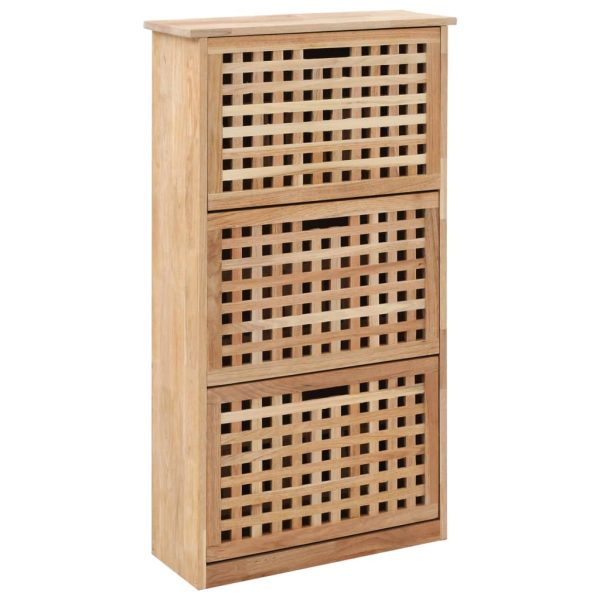 Shoe Storage Bench 94x20x38 cm Solid Walnut Wood - Image 7