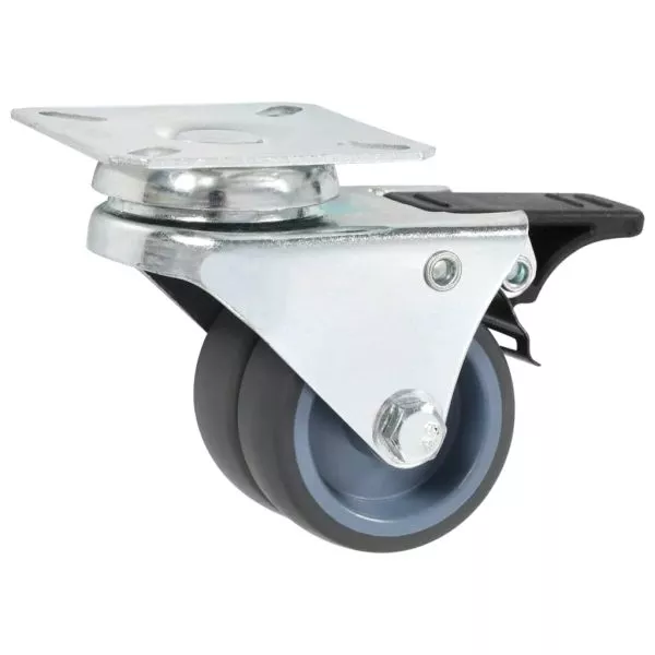 Twin-wheel Swivel Casters with Double Brakes 4 pcs 50 mm - Image 26