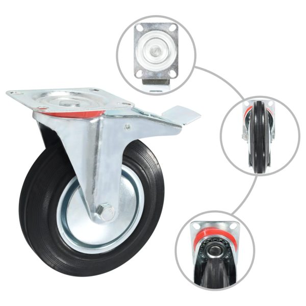 Swivel Casters with Double Brakes 4 pcs 200 mm - Image 12