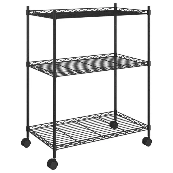 3-Tier Storage Rack with Wheels 60x35x81 cm Chrome 150 kg - Image 8