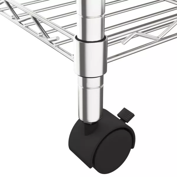3-Tier Storage Rack with Wheels 60x35x81 cm Chrome 150 kg - Image 30