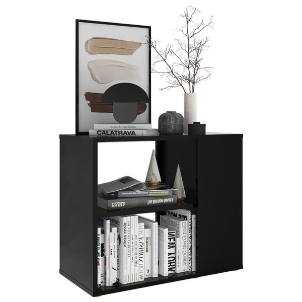 Side Cabinet Black 60x30x50 cm Engineered Wood - Image 3