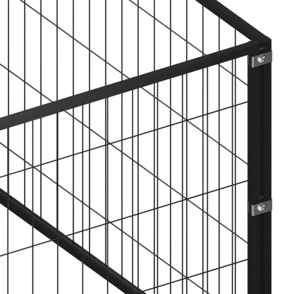 Dog Kennel Black 30 mÂ² Steel - Image 5