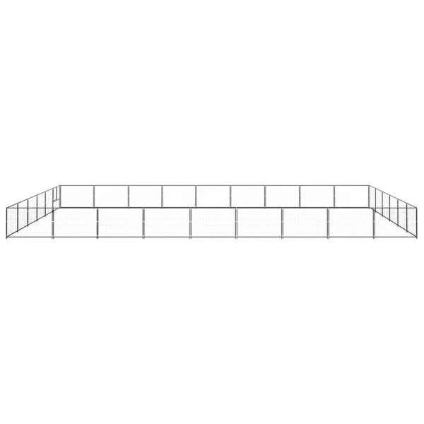Dog Kennel Black 54 mÂ² Steel - Image 2