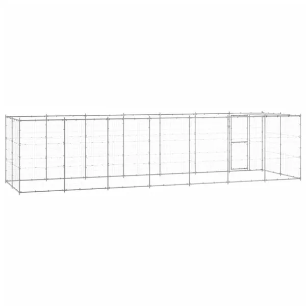 Outdoor Dog Kennel Galvanised Steel with Roof 16.94 mÂ² - Image 4