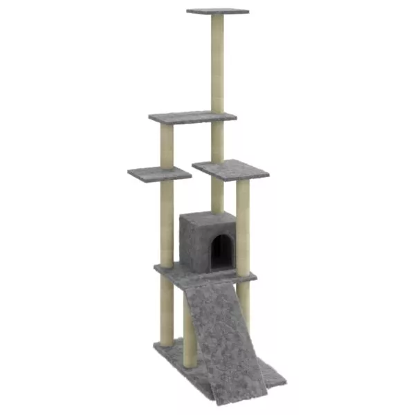 Cat Tree with Sisal Scratching Posts Cream 155 cm - Image 8