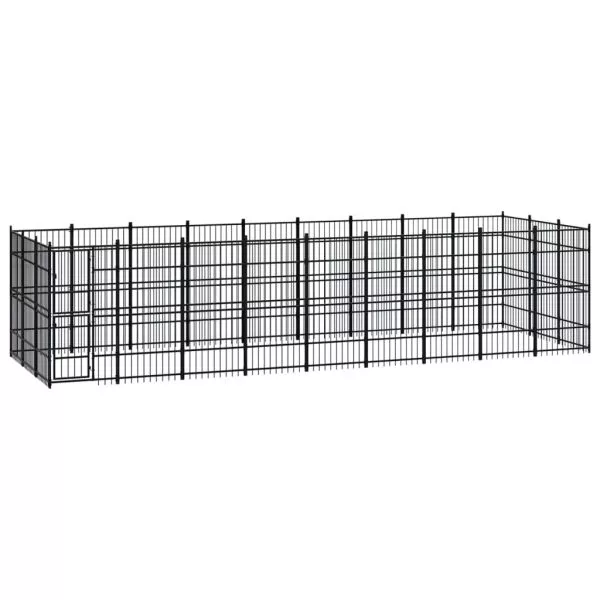 Outdoor Dog Kennel Steel 24.88 mÂ²