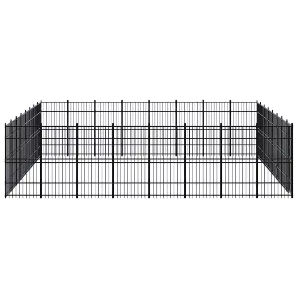 Outdoor Dog Kennel Steel 58.98 mÂ² - Image 3
