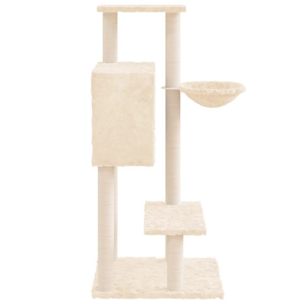 Cat Tree with Sisal Scratching Posts Cream 108.5 cm - Image 5