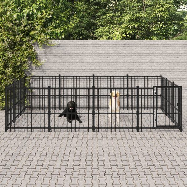 Outdoor Dog Kennel Steel 8.47 mÂ² - Image 7