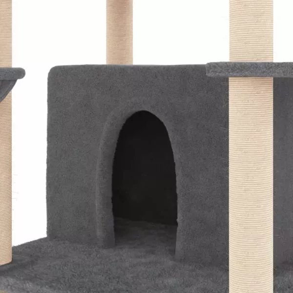 Cat Tree with Sisal Scratching Posts Cream 166 cm - Image 18