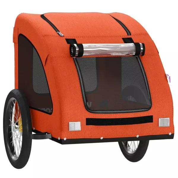 Pet Bike Trailer Orange Oxford Fabric and Iron - Image 5