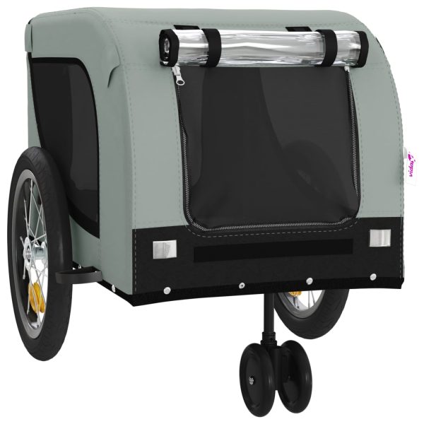 Pet Bike Trailer Red and Grey Oxford Fabric and Iron - Image 274