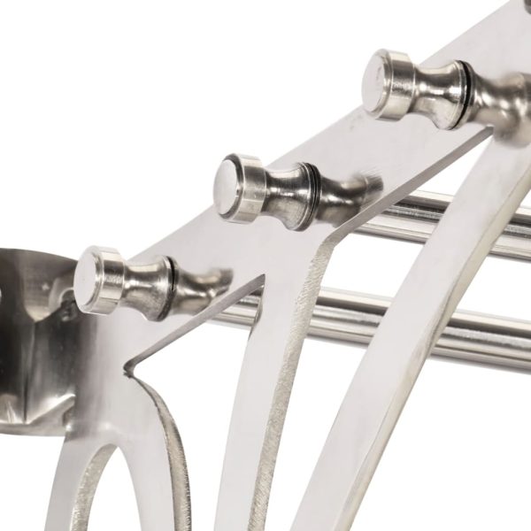Luggage Rack with Coat Hangers & Mirror Wall Mounted Aluminium - Image 10