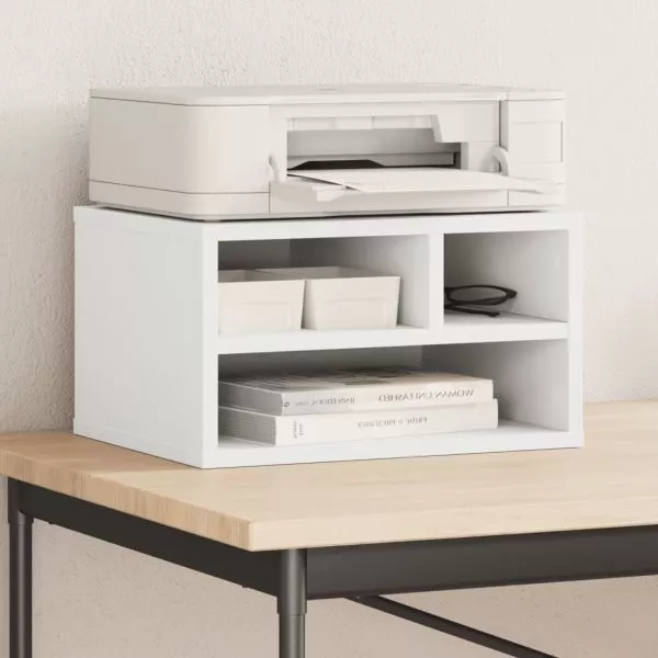 Printer Stand White 40x32x22,5 cm Engineered Wood