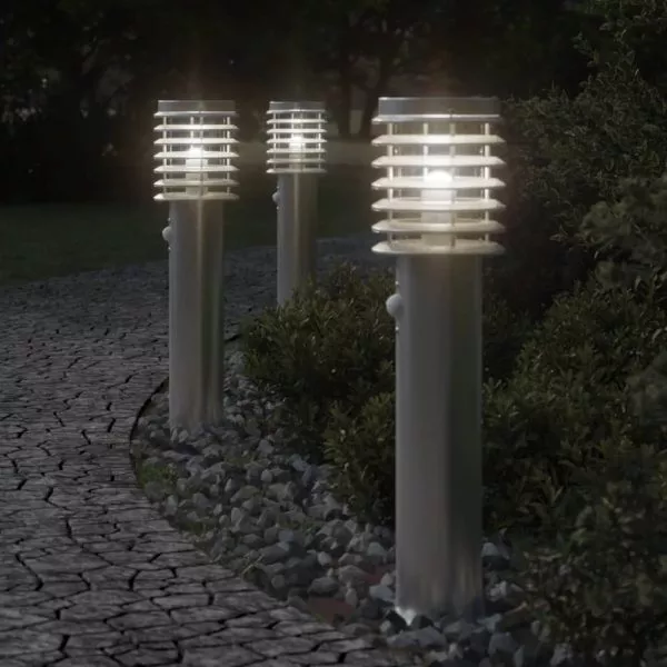 Outdoor Floor Lamp Silver 60 cm Stainless Steel - Image 19