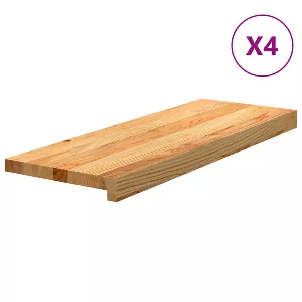 Stair Treads 4 pcs Untreated 70x25x2 cm Solid Wood Oak - Image 188