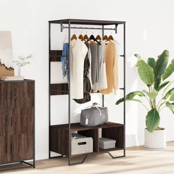 Wardrobe Black 90x50x180 cm Engineered Wood - Image 27