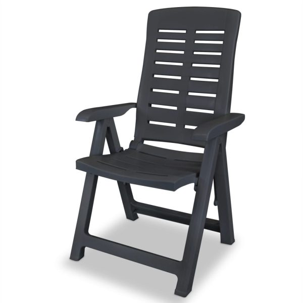 Reclining Garden Chairs 6 pcs Plastic Anthracite - Image 3