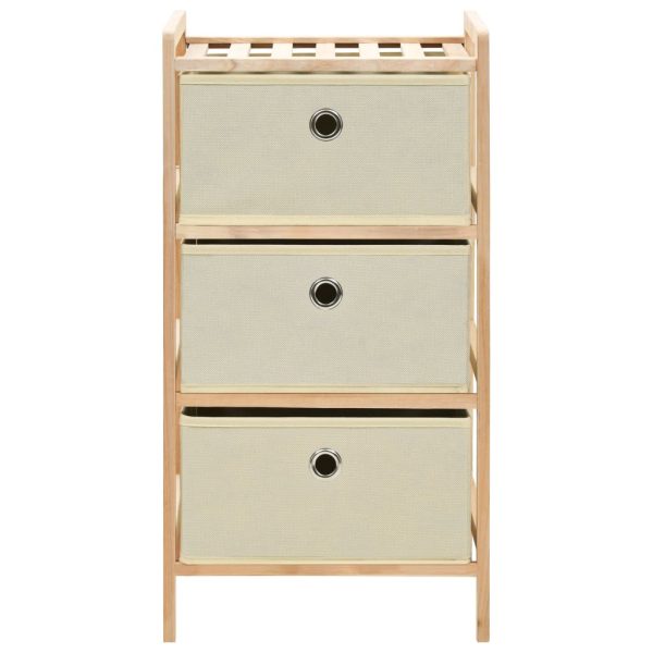 Storage Rack with 3 Nonwoven Baskets Cedar Wood Beige - Image 2