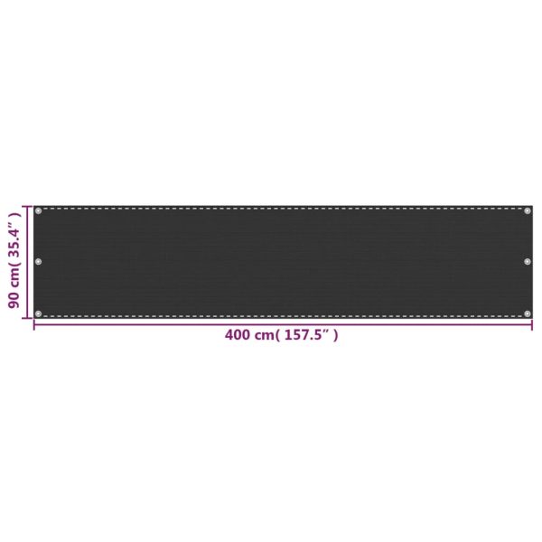 Balcony Screen HDPE 90x400 cm Anthracite - Image 5