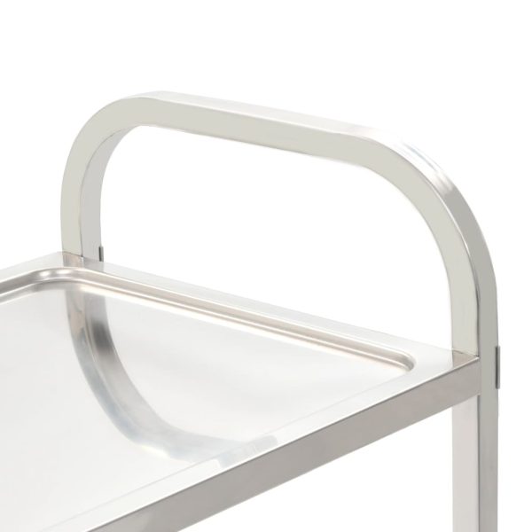 3-Tier Kitchen Trolley 95x45x83.5 cm Stainless Steel - Image 4