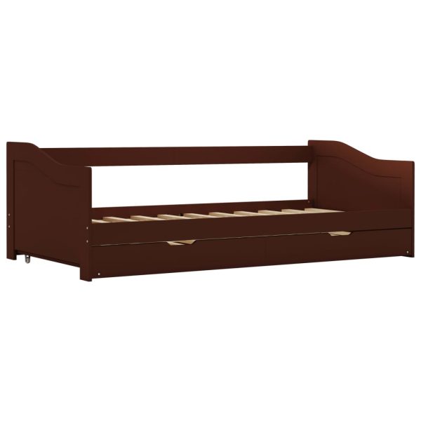 Pull-out Sofa Bed Frame without Mattress Dark Brown 90x200 cm - Image 4