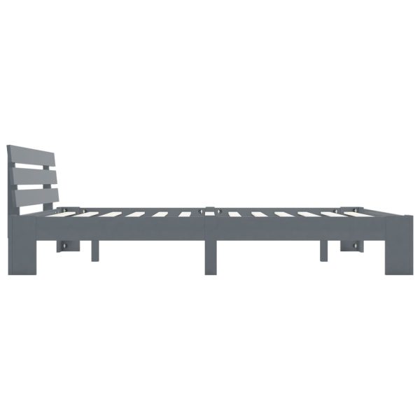Bed Frame without Mattress Grey 160x200cm Solid Wood Pine - Image 4