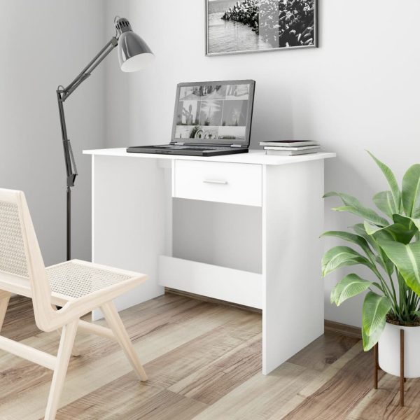 Desk High Gloss White 100x50x76 cm Engineered Wood - Image 7
