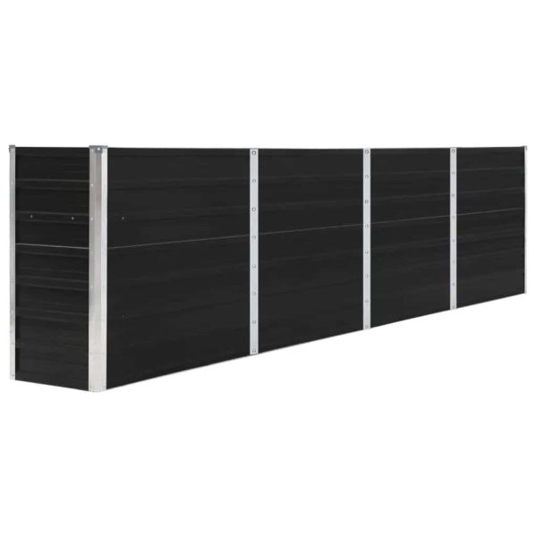 Raised Garden Bed 320x40x77 cm Galvanised Steel Anthracite - Image 2