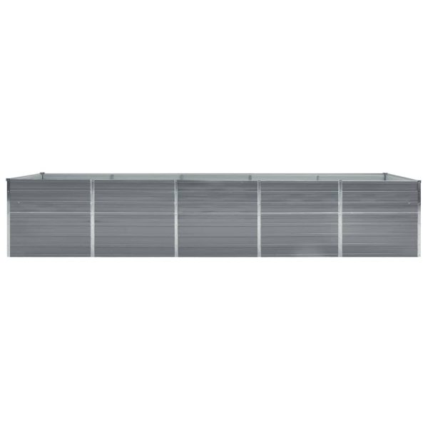 Garden Raised Bed Galvanised Steel 400x80x45 cm Grey - Image 3