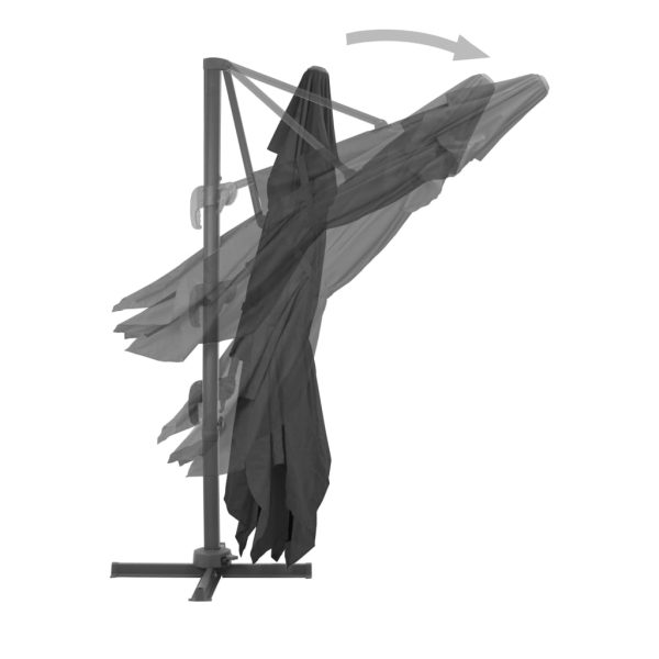Cantilever Garden Parasol with Aluminium Pole 4x3 m Black - Image 4