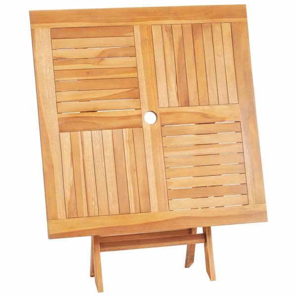 Folding Garden Table 85x85x76 cm Solid Teak Wood - Image 5