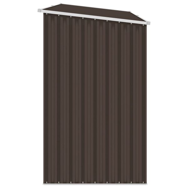 Garden Firewood Shed Brown 245x98x159 cm Galvanised Steel - Image 4