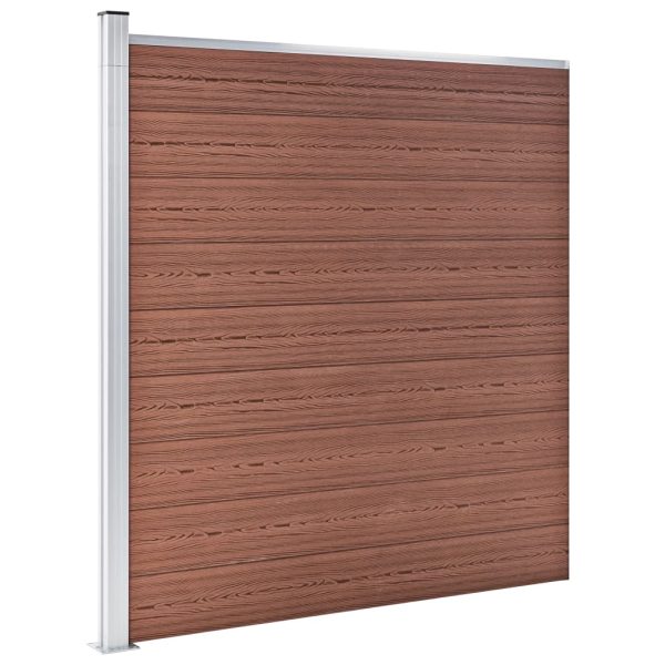 Garden Fence WPC 175x186 cm Brown - Image 2