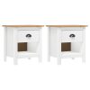 Bedside Cabinets 2 pcs Hill 46x35x49.5 cm Solid Pine Wood