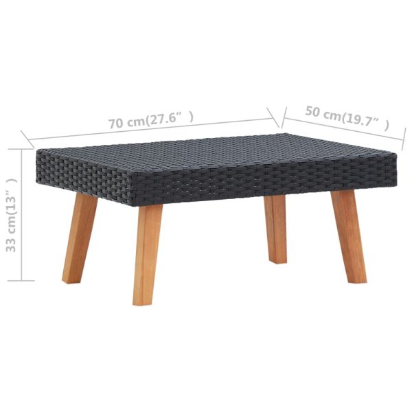 Garden Coffee Table Poly Rattan Black - Image 5