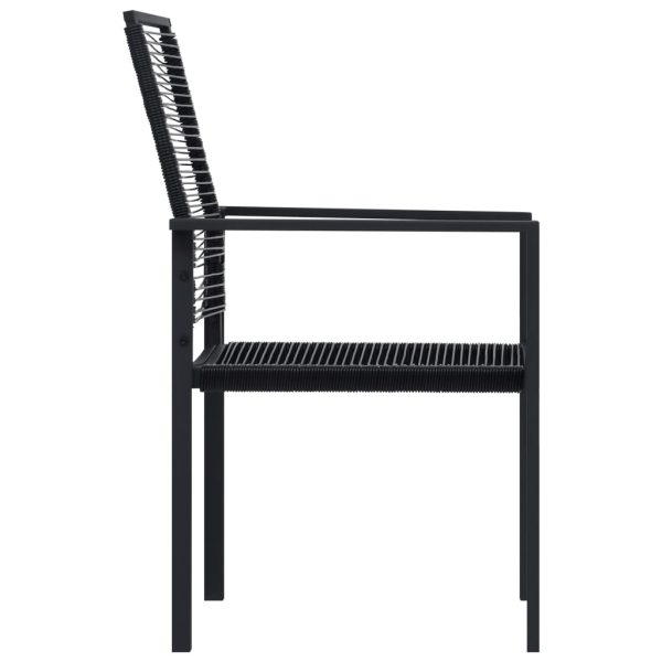Garden Chairs 2 pcs PVC Rattan Black - Image 4