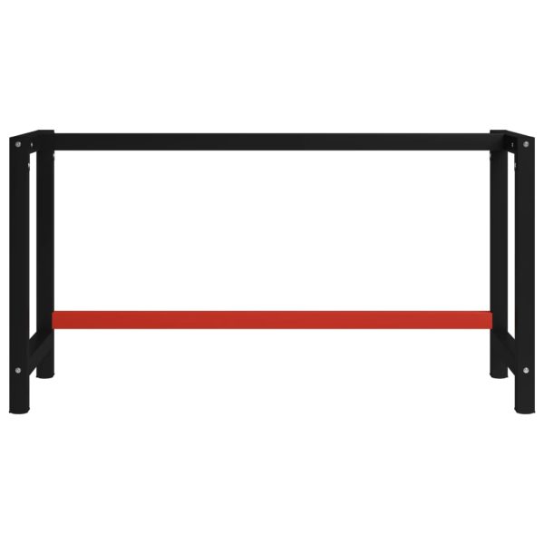 Work Bench Frame Metal 150x57x79 cm Black and Red - Image 2
