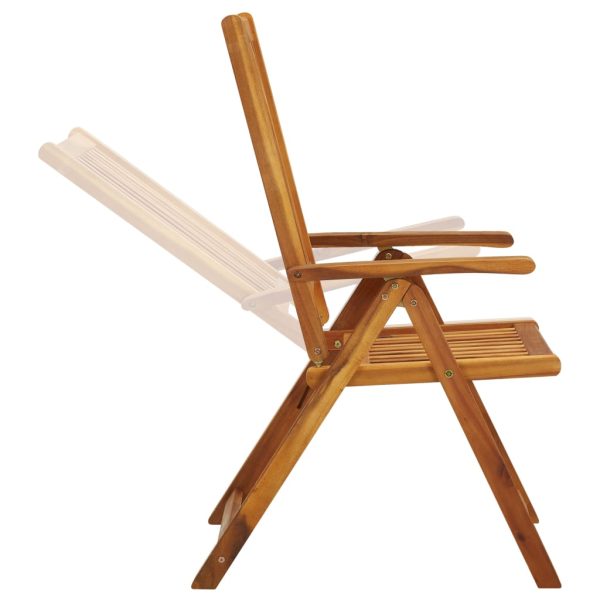 Garden Reclining Chairs 3 pcs Solid Acacia Wood - Image 5