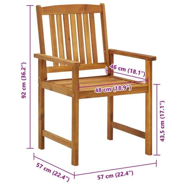 Garden Chairs 4 pcs Solid Acacia Wood - Image 6