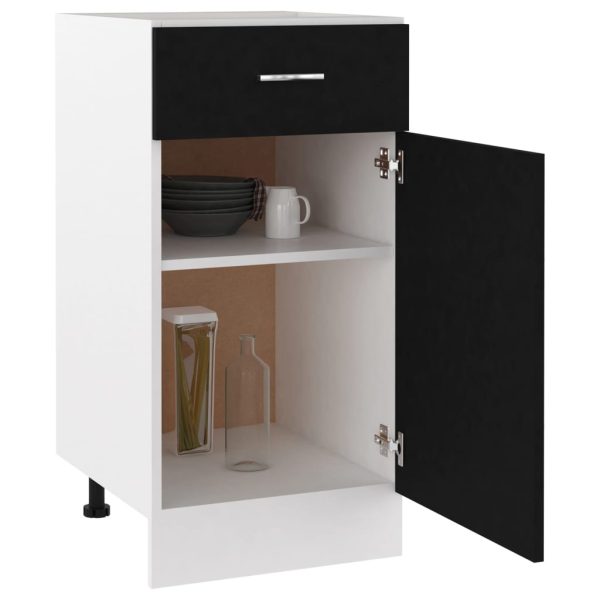 Drawer Bottom Cabinet Black 40x46x81.5 cm Engineered Wood - Image 4