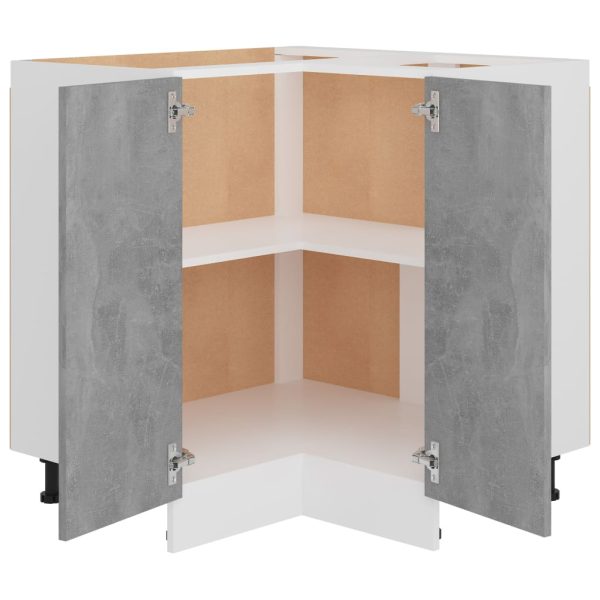 Corner Bottom Cabinet Concrete Grey 75.5x75.5x81.5 cm Engineered Wood - Image 5