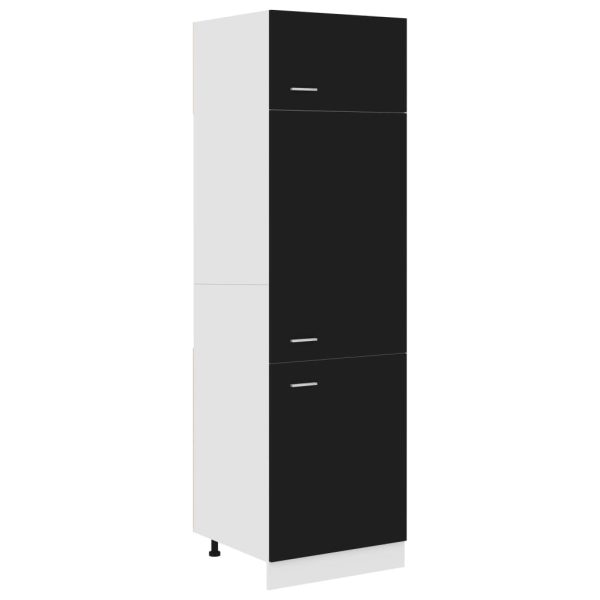 Refrigerator Cabinet Black 60x57x207 cm Engineered Wood - Image 2