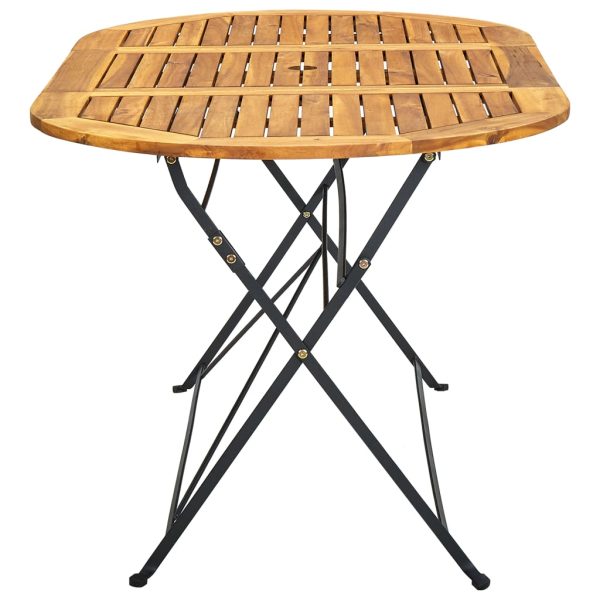 Garden Table 160x85x74 cm Solid Acacia Wood Oval - Image 3
