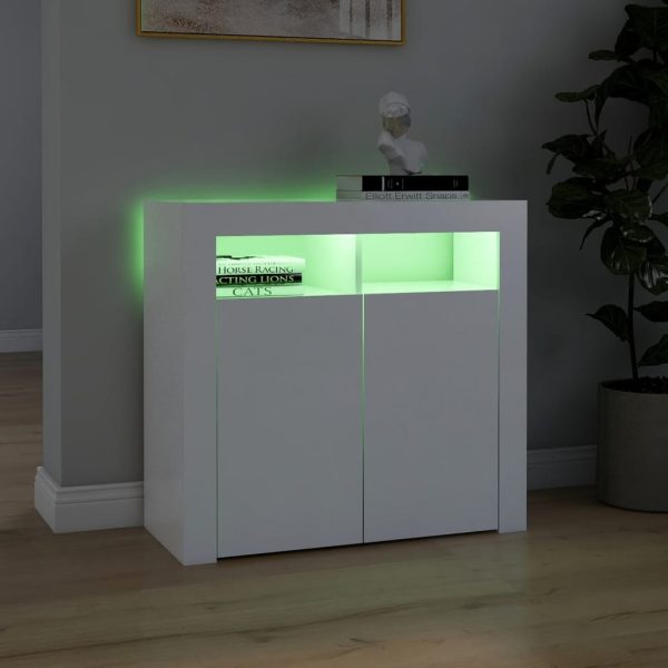 Sideboard with LED Lights Concrete Grey 80x35x75 cm - Image 22